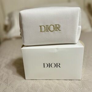 Dior Cream Pouch with Gold Accents